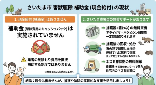 さいたま市で害獣駆除の補助金（現金給付）は出るのか？
