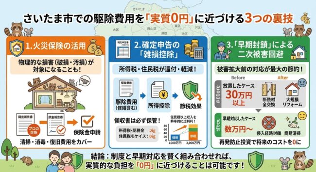 さいたま市での駆除費用を実質0円に近づける3つの裏技