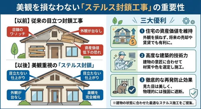 美観を損なわないステルス封鎖工事の重要性