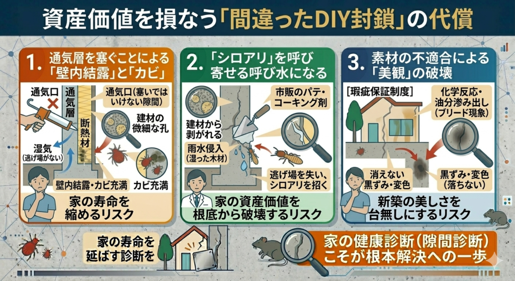 資産価値を損なう間違ったDIY封鎖