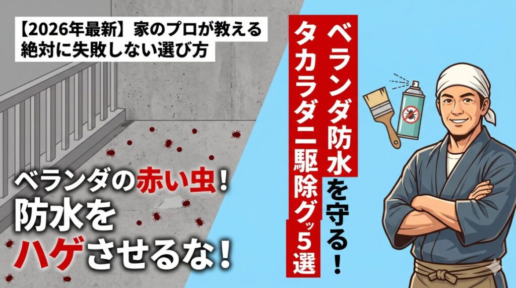 タカラダニ駆除グッズおすすめ5選！ベランダ防水を痛めない大工の知恵