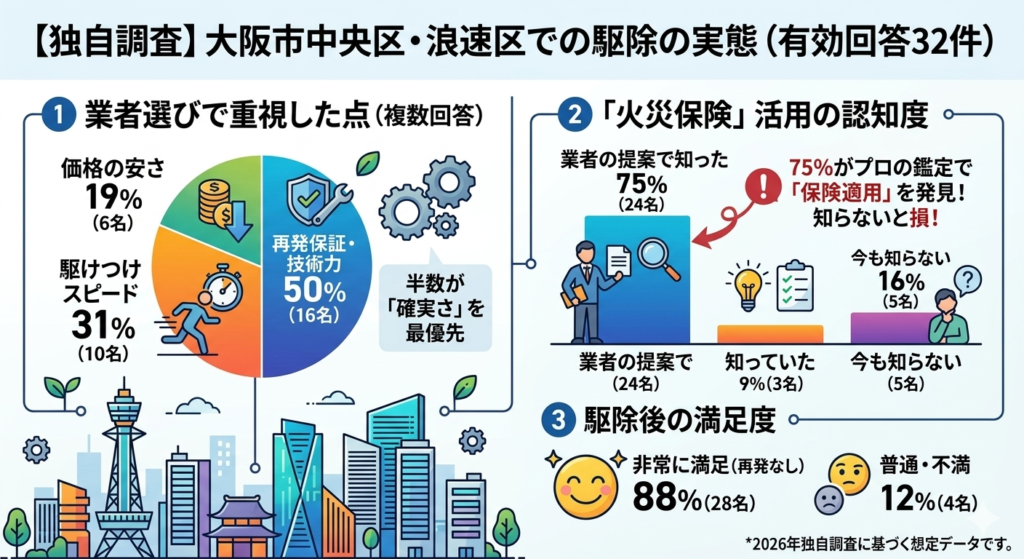 独自調査:大阪市中央区・浪速区でのトコジラミの駆除実態