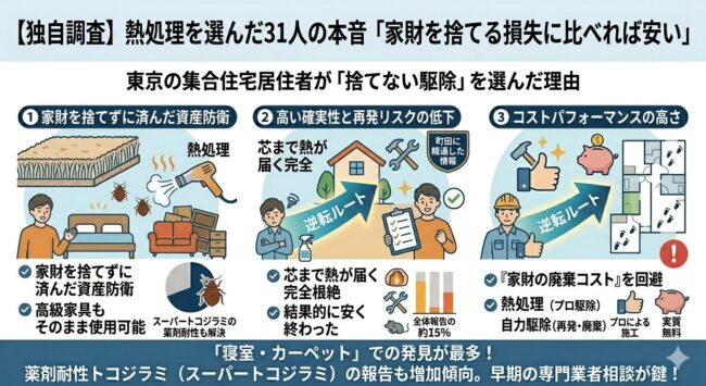【独自調査】熱処理を選んだ31人の本音｜家財を捨てる損失に比べれば安い