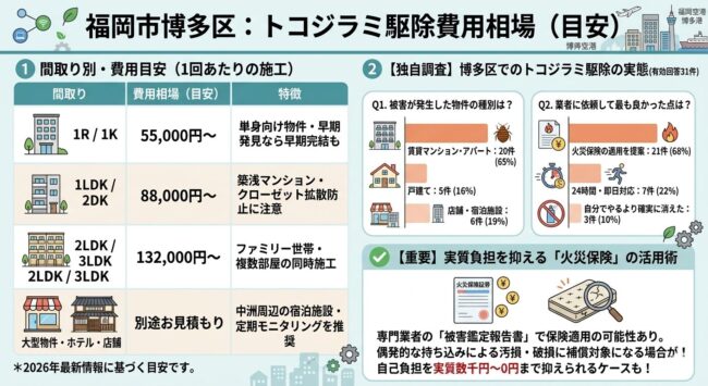 福岡市博多区のトコジラミ駆除費用相場