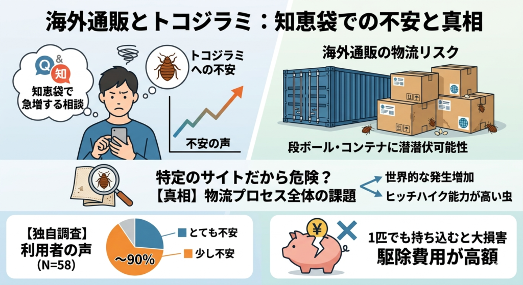 知恵袋で急増する海外通販にトコジラミの真相