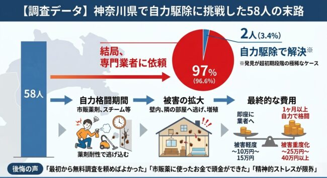 【調査データ】神奈川県で自力駆除に挑戦した58人の末路