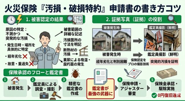 火災保険汚損・破損特約を通すための申請書・3つの書き方コツ