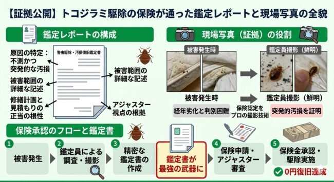 【証拠公開】トコジラミ駆除の保険が通った鑑定レポートと現場写真の全貌