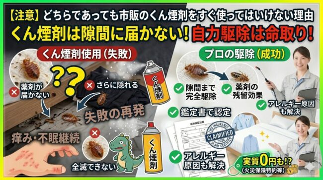 【注意】どちらであっても市販のくん煙剤をすぐ使ってはいけない理由
