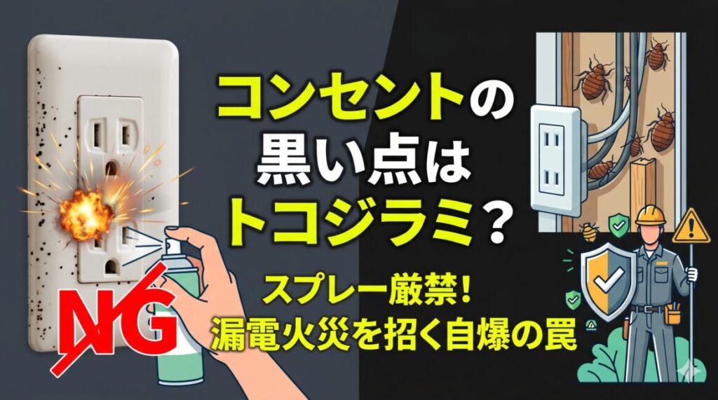【大工が警告】コンセント周りの黒い点はトコジラミ？スプレー噴射が漏電火災を招く自爆の罠