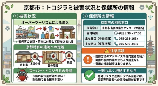 京都市のトコジラミの被害状況と保健所の情報