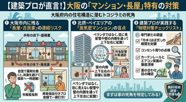 建築プロが直言!大阪のマンション・長屋特有の対策