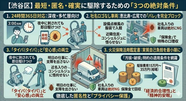 渋谷区で最短・匿名・確実に駆除するための3つの絶対条件