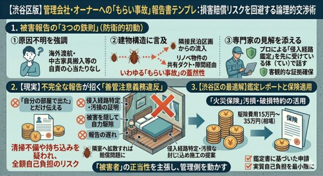 【渋谷区版】管理会社・オーナーへのもらい事故報告書テンプレ