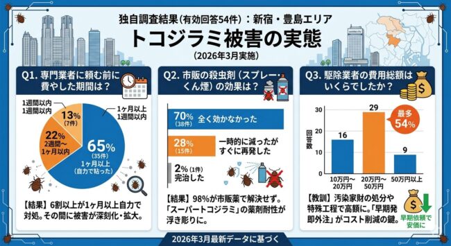 独自調査結果（有効回答54件）：新宿・豊島エリアの実態