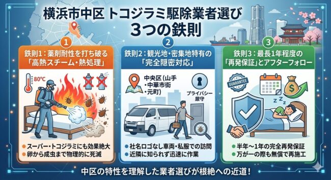 横浜市中区でトコジラミ駆除業者を選び方3つの鉄則