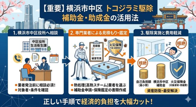 横浜市中区のトコジラミ駆除補助金・助成金の活用法
