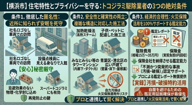 横浜市で選ぶべき駆除業者の3つの絶対条件