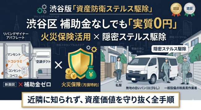 【2026】渋谷区のトコジラミ駆除！補助金ゼロを覆す「火災保険0円解決」と隠密ステルス点検の全貌