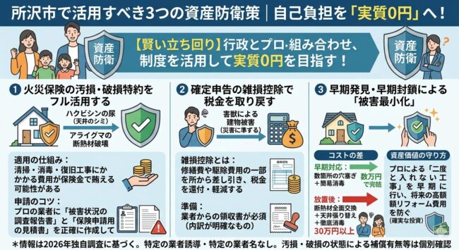 自己負担を実質0円へ!所沢市で活用すべき3つの資産防衛策