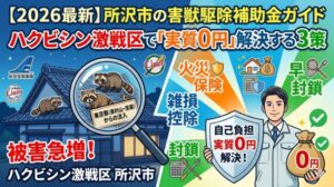 【2026最新】所沢市の害獣駆除補助金ガイド|ハクビシン激戦区で「実質0円」解決する3策