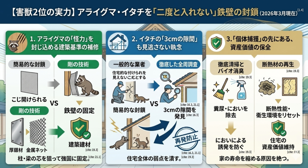 駆除ザウルス アライグマ イタチ 封鎖 駆除