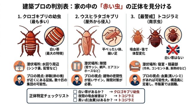 赤いゴキブリの正体見分け方