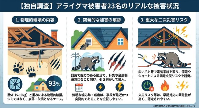 【独自調査】アライグマ被害者23名のリアルな被害状況