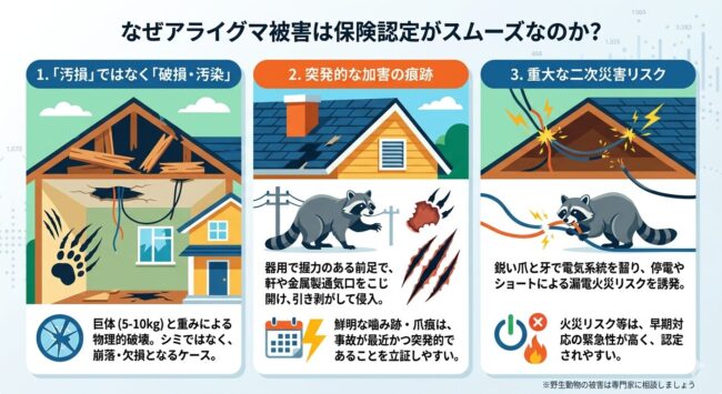 なぜアライグマ被害は保険認定がスムーズなのか？