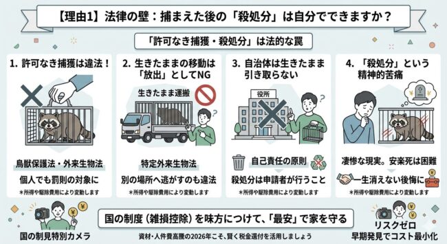 自力駆除の難しさ:捕まえた後の「殺処分」