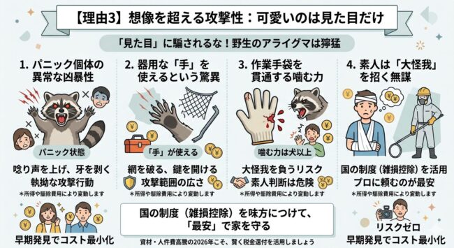 自力駆除の難しさ:想像を超える攻撃性