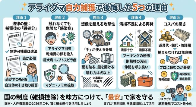 アライグマを自力で捕獲して後悔した5つの理由