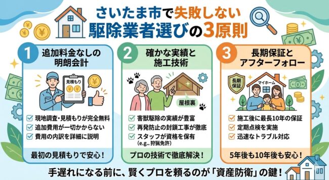 さいたま市で失敗しない駆除業者選びの3原則