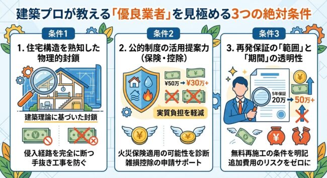 建築プロが教える優良業者を見極める3つの絶対条件