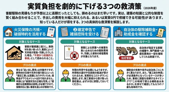 実質負担を劇的に下げる3つの救済策
