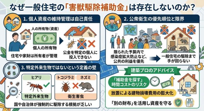 なぜ一般住宅の害獣駆除補助金は存在しないのか？