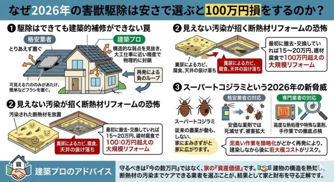 なぜ2026年の害獣駆除は安さで選ぶと100万円損をするのか？