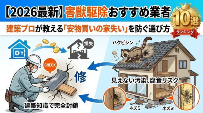 【2026年最新】害獣駆除おすすめランキング10選｜建築プロが教える「安物買いの家失い」を防ぐ選び方