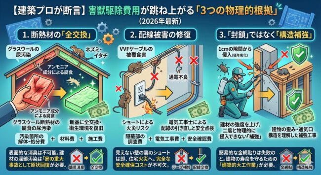 建築プロが断言。駆除費用が跳ね上がる3つの物理的根拠