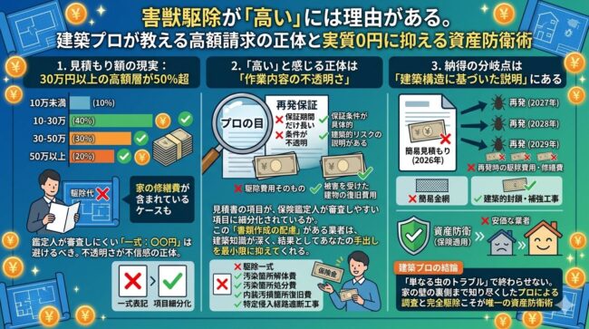 害獣駆除が「高い」には理由がある。建築プロが教える高額請求の正体と実質0円に抑える資産防衛術