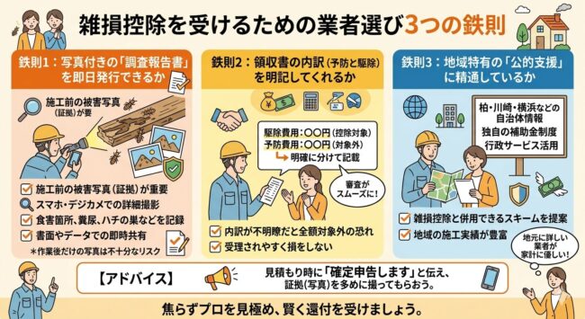 控除を受けるための業者選び3つの鉄則