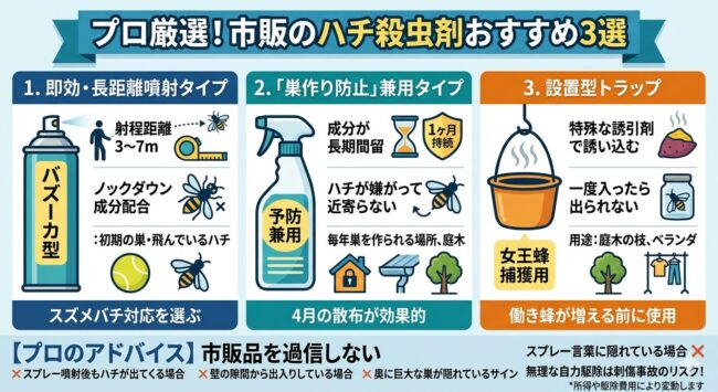 プロ厳選！市販のハチ殺虫剤おすすめ3選