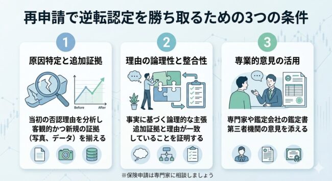 再申請で逆転認定を勝ち取るための3つの条件