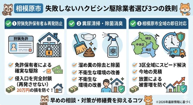 相模原市で失敗しない駆除業者選び3つの鉄則