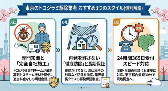 東京都内でトコジラミ駆除業者を選ぶ3つの鉄則（殺虫剤耐性知識、料金明確、長期保証）