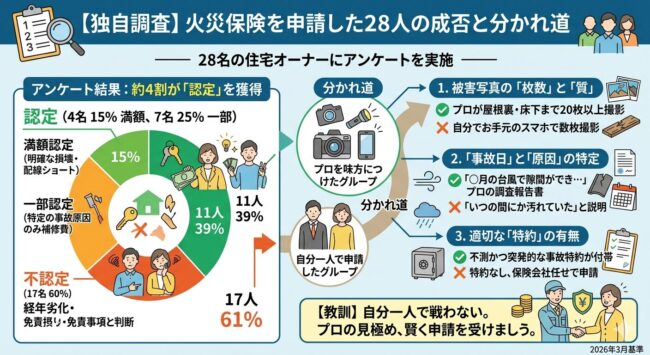 【独自調査】火災保険を申請した28人の成否と分かれ道