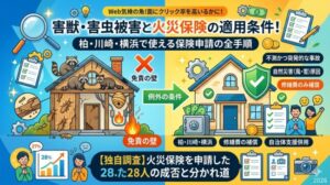 害獣・害虫被害と火災保険の適用条件!柏・川崎・横浜で使える保険申請の全手順