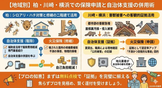 【地域別】柏・川崎・横浜での保険申請と自治体支援の併用術