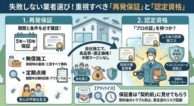 失敗しない業者選び！重視すべき再発保証と認定資格