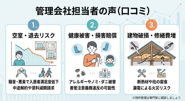 害獣被害に関する管理会社担当者の声
